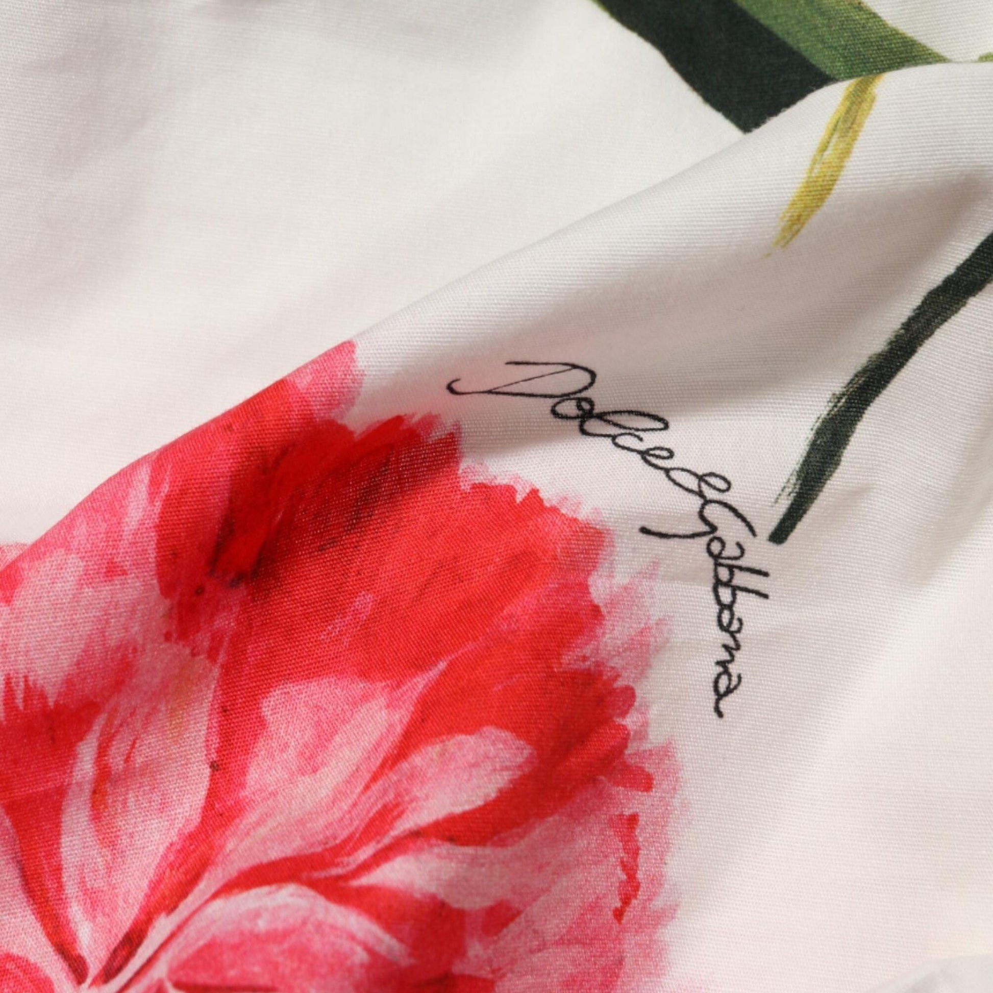 Dolce & Gabbana White Floral One Shoulder Sheath Dress