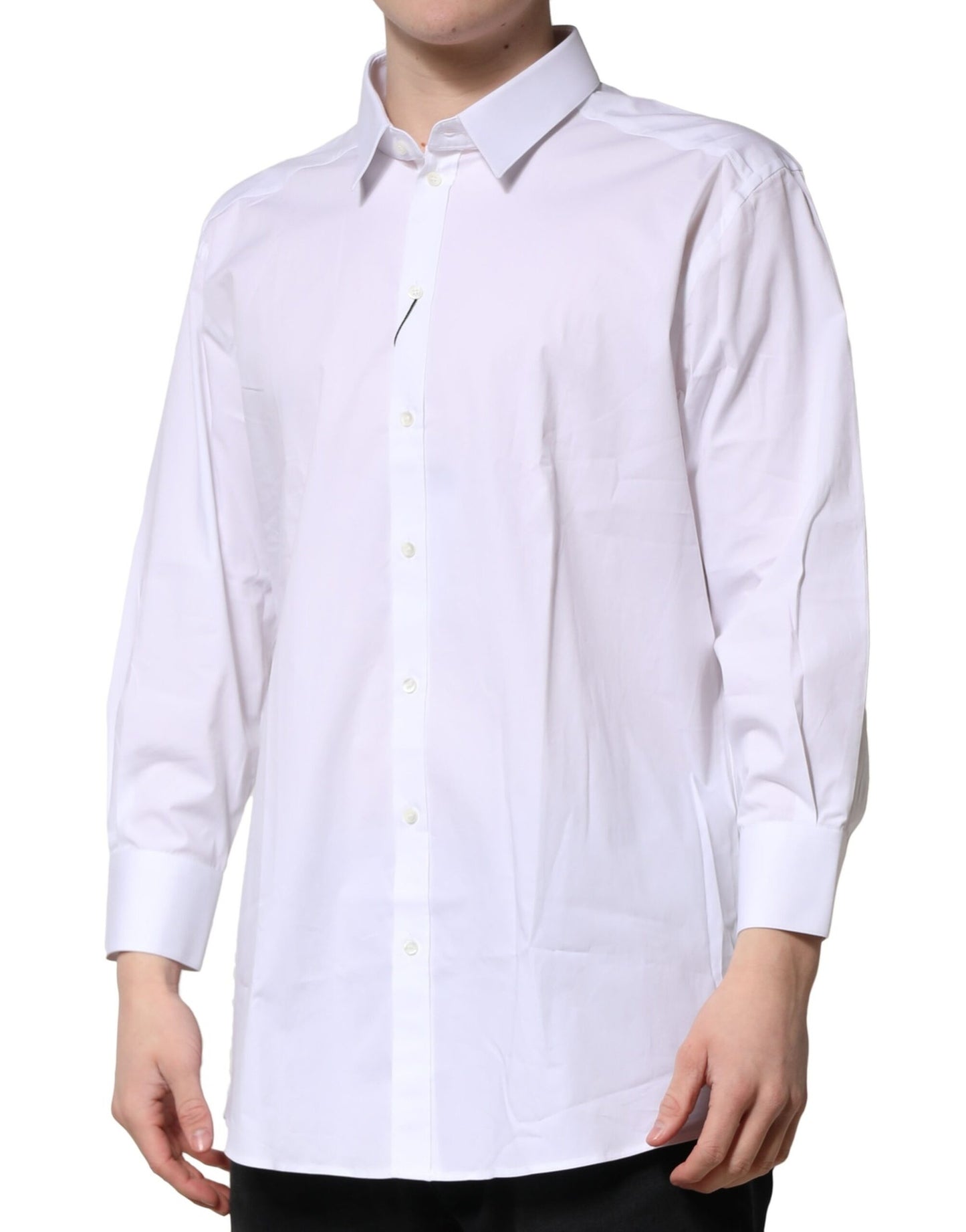 Dolce & Gabbana White GOLD Long Sleeves Dress Formal Shirt