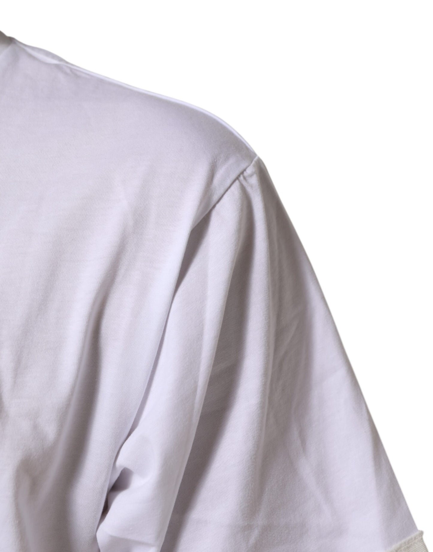 Dolce & Gabbana White Graphic Print Cotton Crew Neck T-shirt