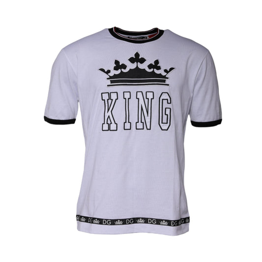 Dolce & Gabbana White Jersey Crew Neck Short Sleeves T-shirt