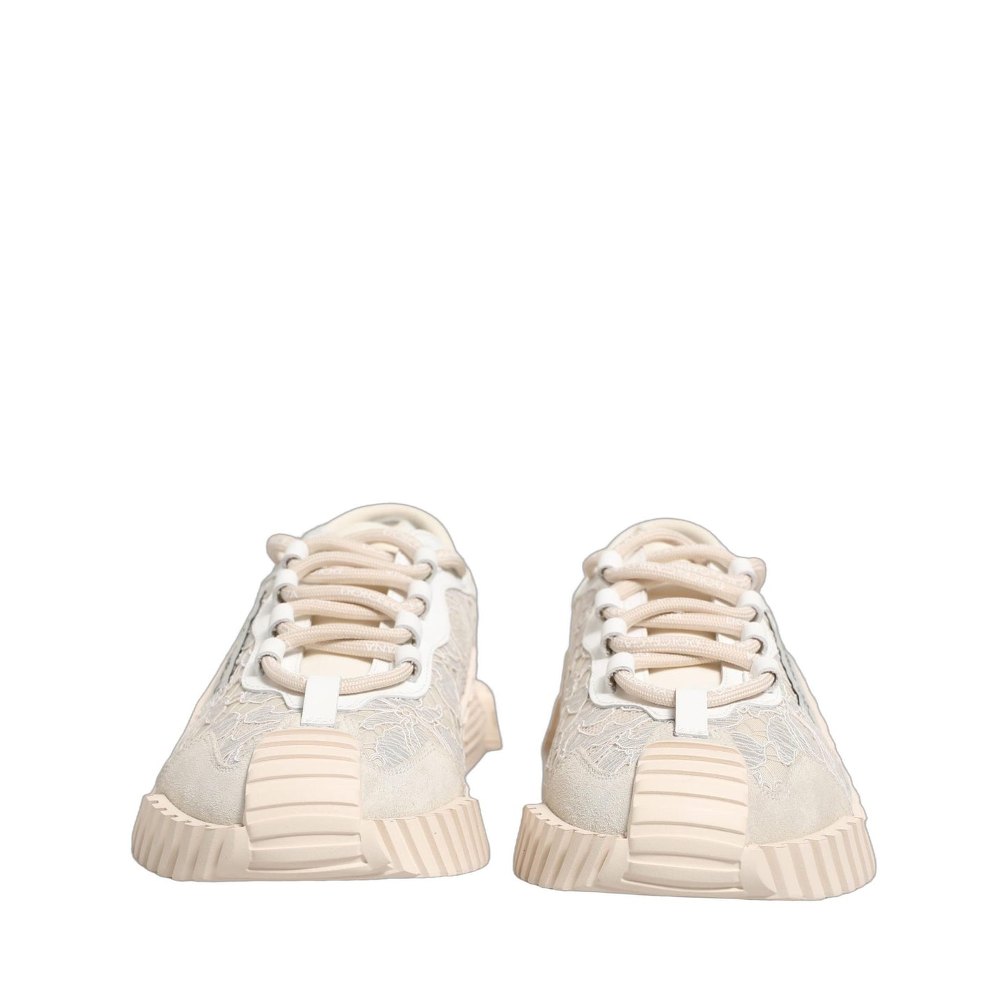 Dolce & Gabbana White Lace NS1 Low Top Sneaker Sports Shoes