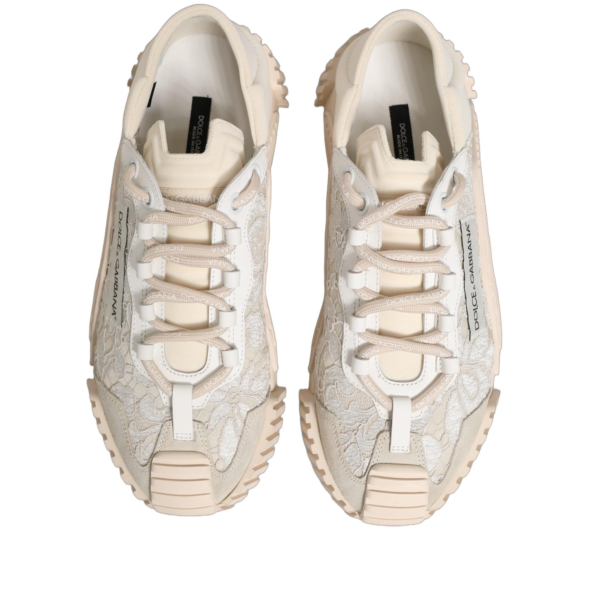 Dolce & Gabbana White Lace NS1 Low Top Sneaker Sports Shoes