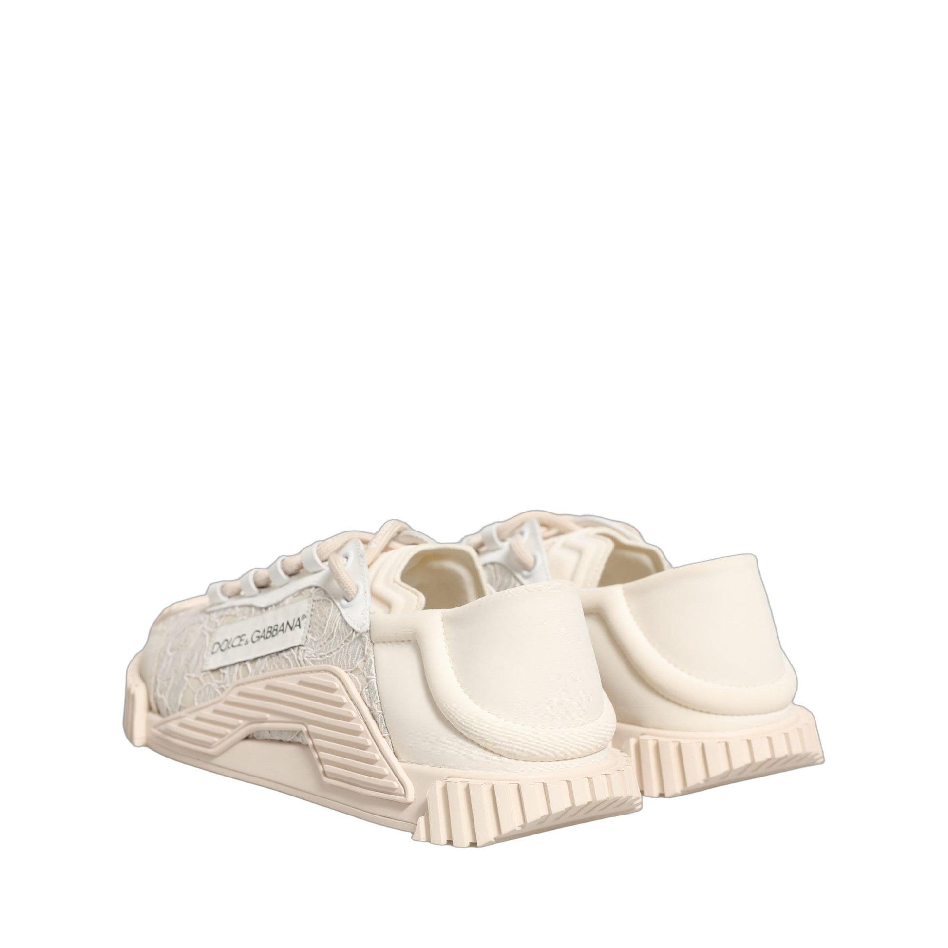 Dolce & Gabbana White Lace NS1 Low Top Sneaker Sports Shoes