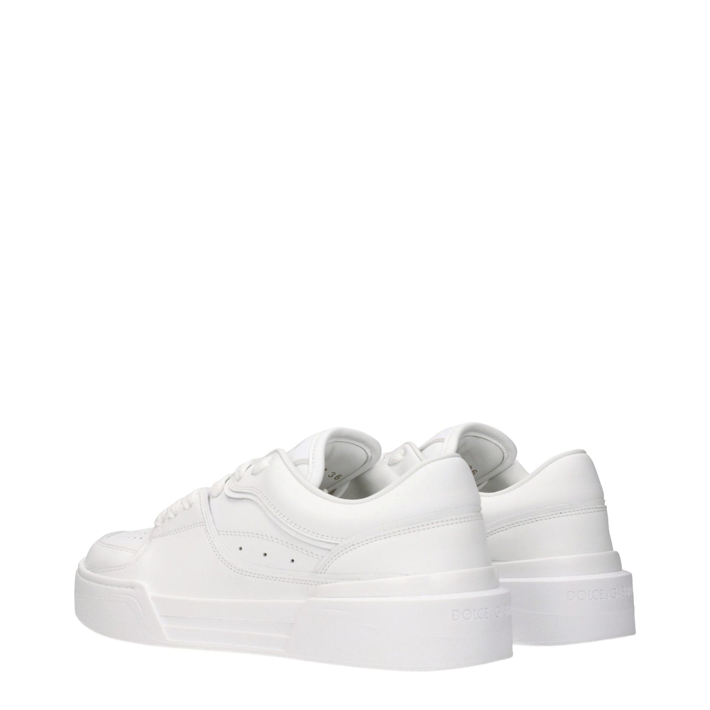 Dolce & Gabbana White Leather Low Tops