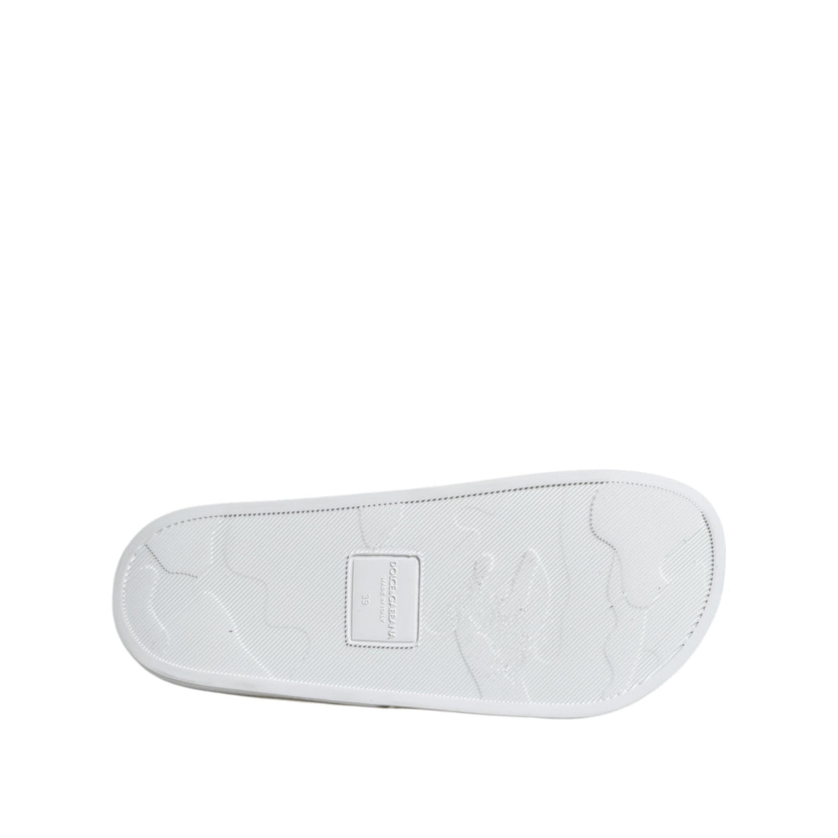 Dolce & Gabbana White Leather Slides Sandals Beachwear Shoes
