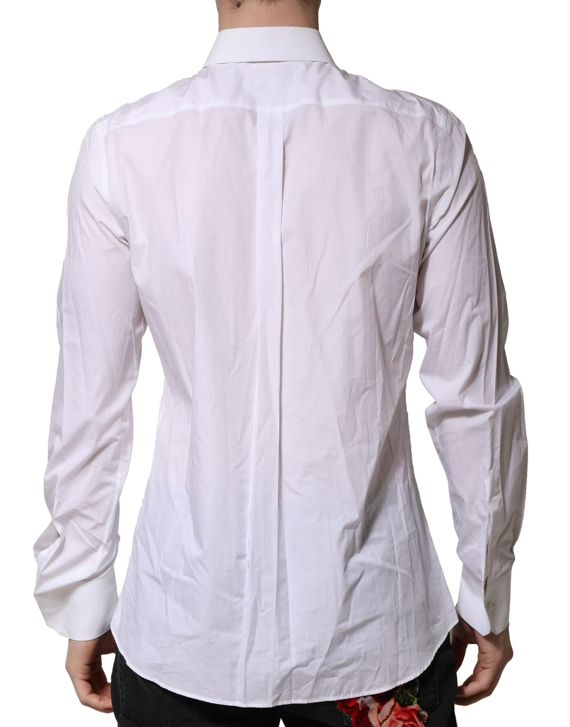 Dolce & Gabbana White MARTINI Long Sleeves Men Formal Shirt