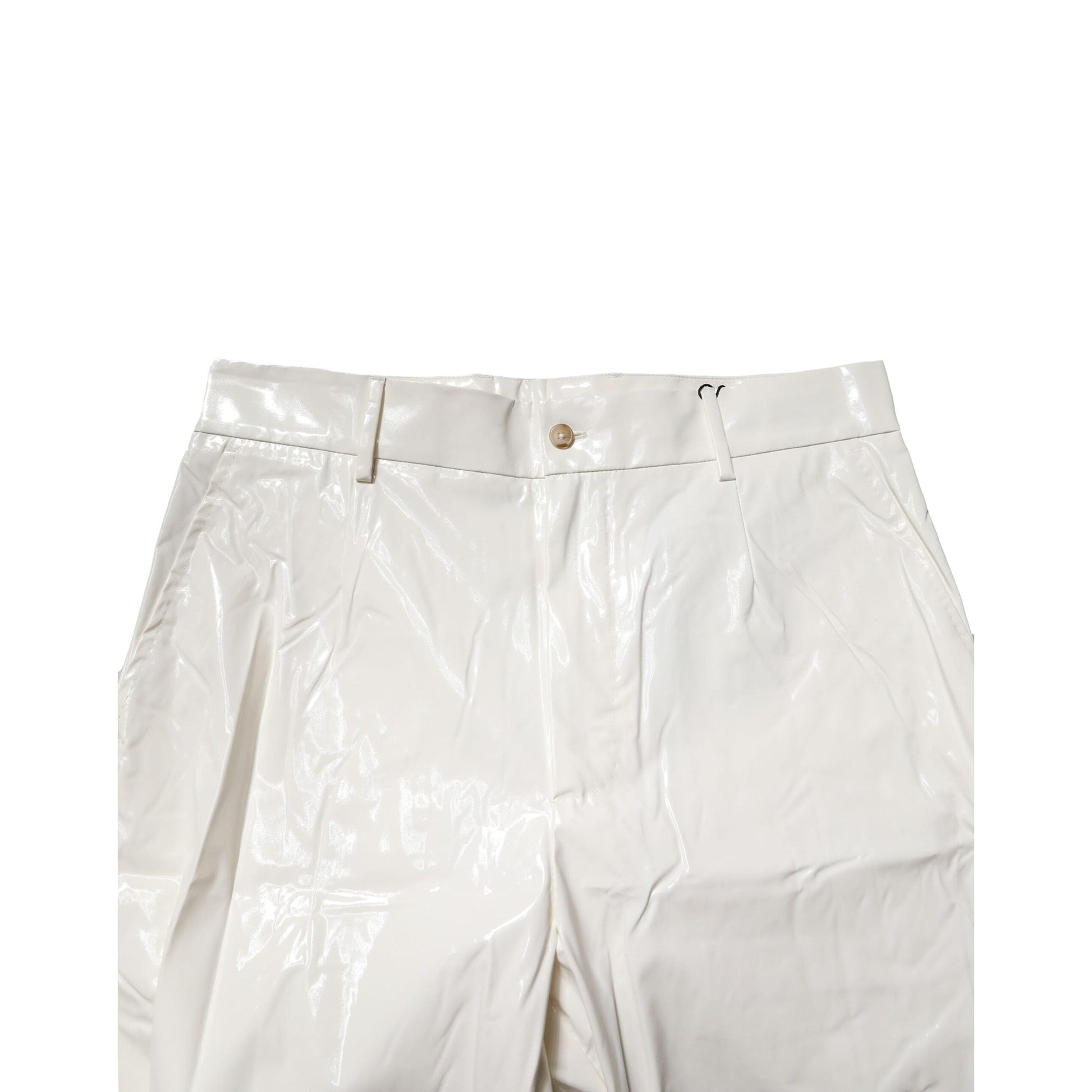 Dolce & Gabbana White Nylon Tapered Dress Men Pants