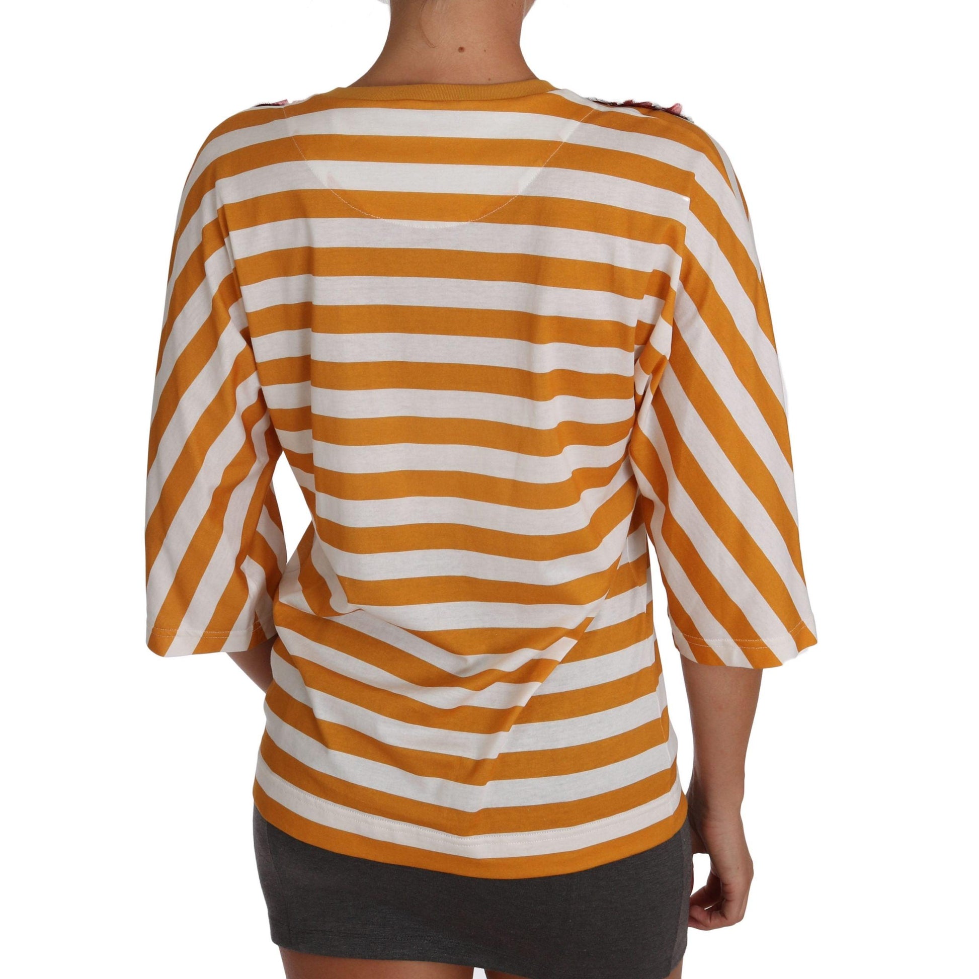 Dolce & Gabbana White Orange FIRENZE Top T-shirt