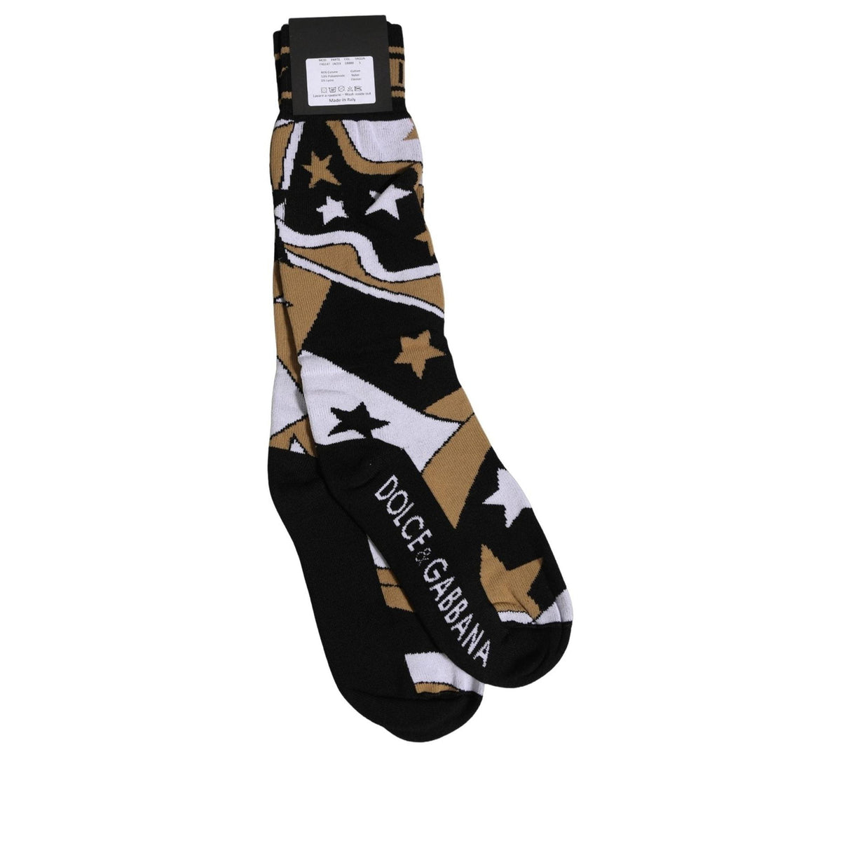 Dolce & Gabbana White Polka Dot Over The Calf Accessory Socks
