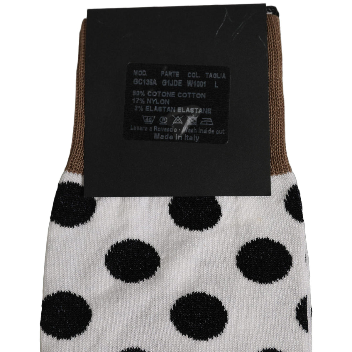 Dolce & Gabbana White Polka Dot Over The Calf Accessory Socks
