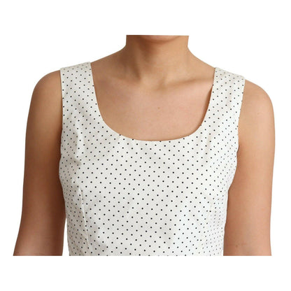 Dolce & Gabbana White Polka Dotted Cotton A-Line Dress