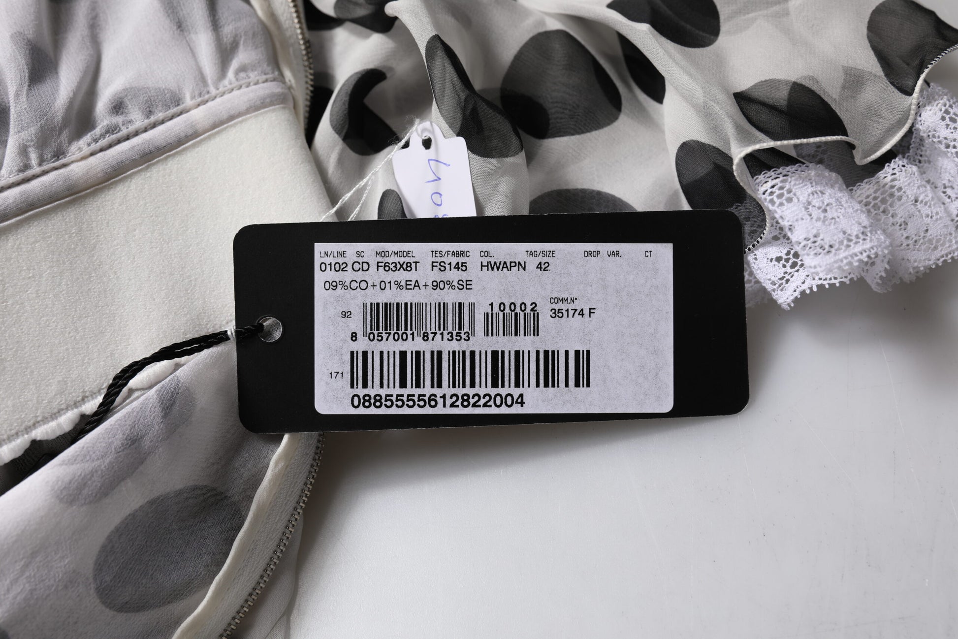 Dolce & Gabbana White Polka Dotted Silk Blend A-line Dress