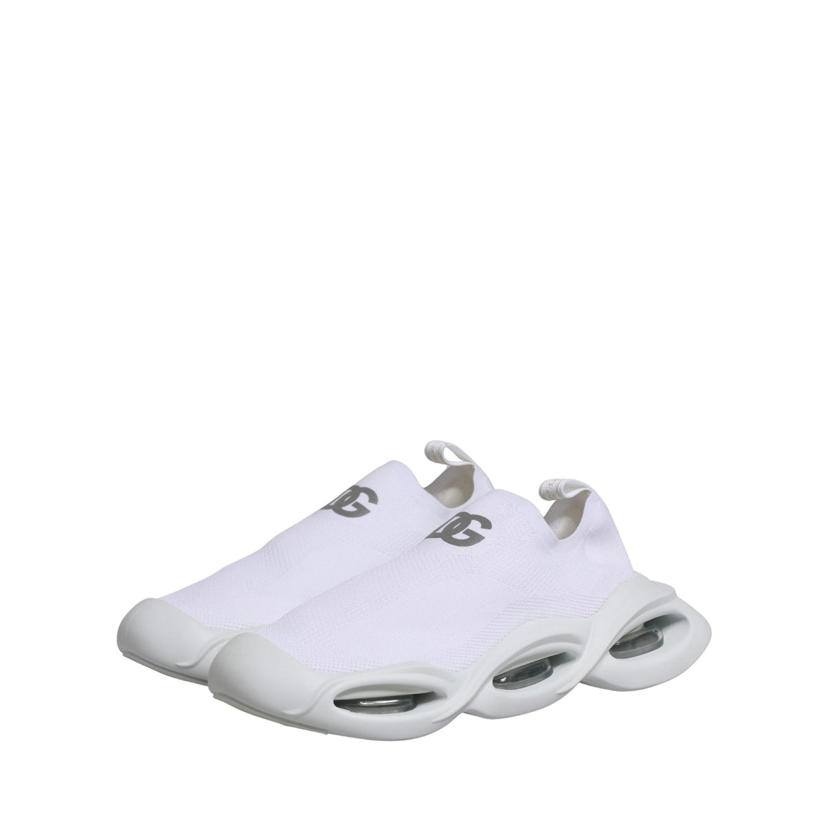 Dolce & Gabbana White Slip On Wave Low Top Sneakers Shoes