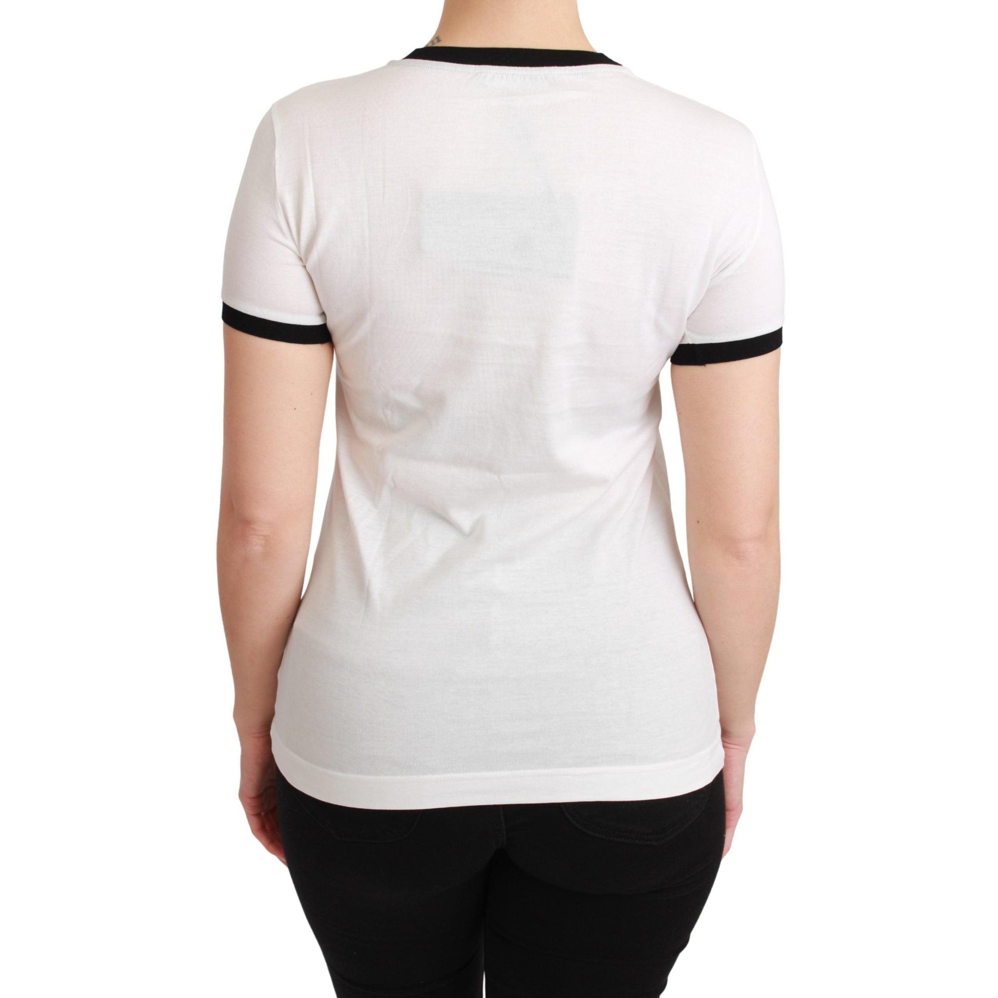 Dolce & Gabbana White YEAR OF THE PIG Top Cotton T-shirt