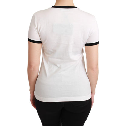 Dolce & Gabbana White YEAR OF THE PIG Top Cotton T-shirt