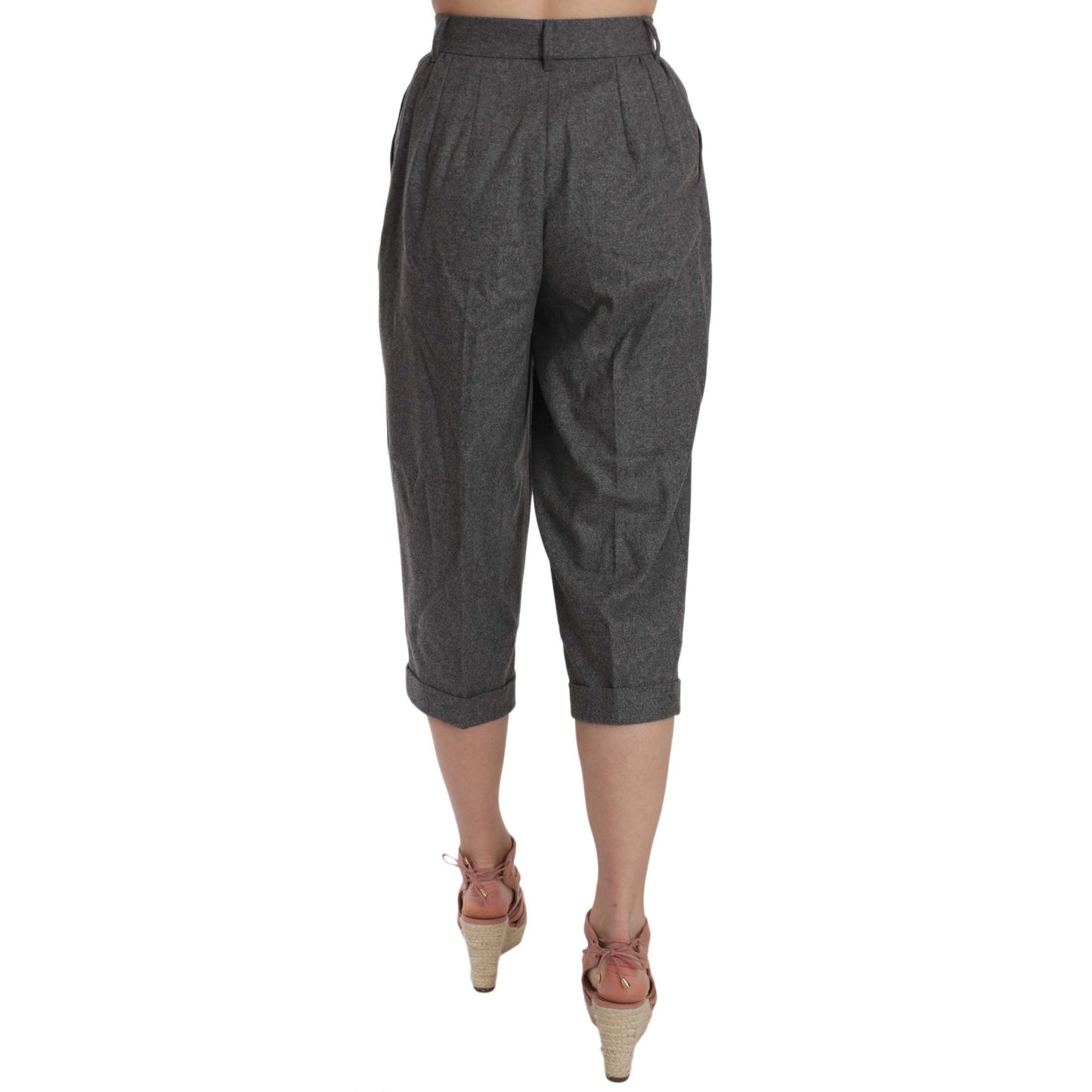 Dolce & Gabbana Wool Cropped Trouser Pleated Pant
