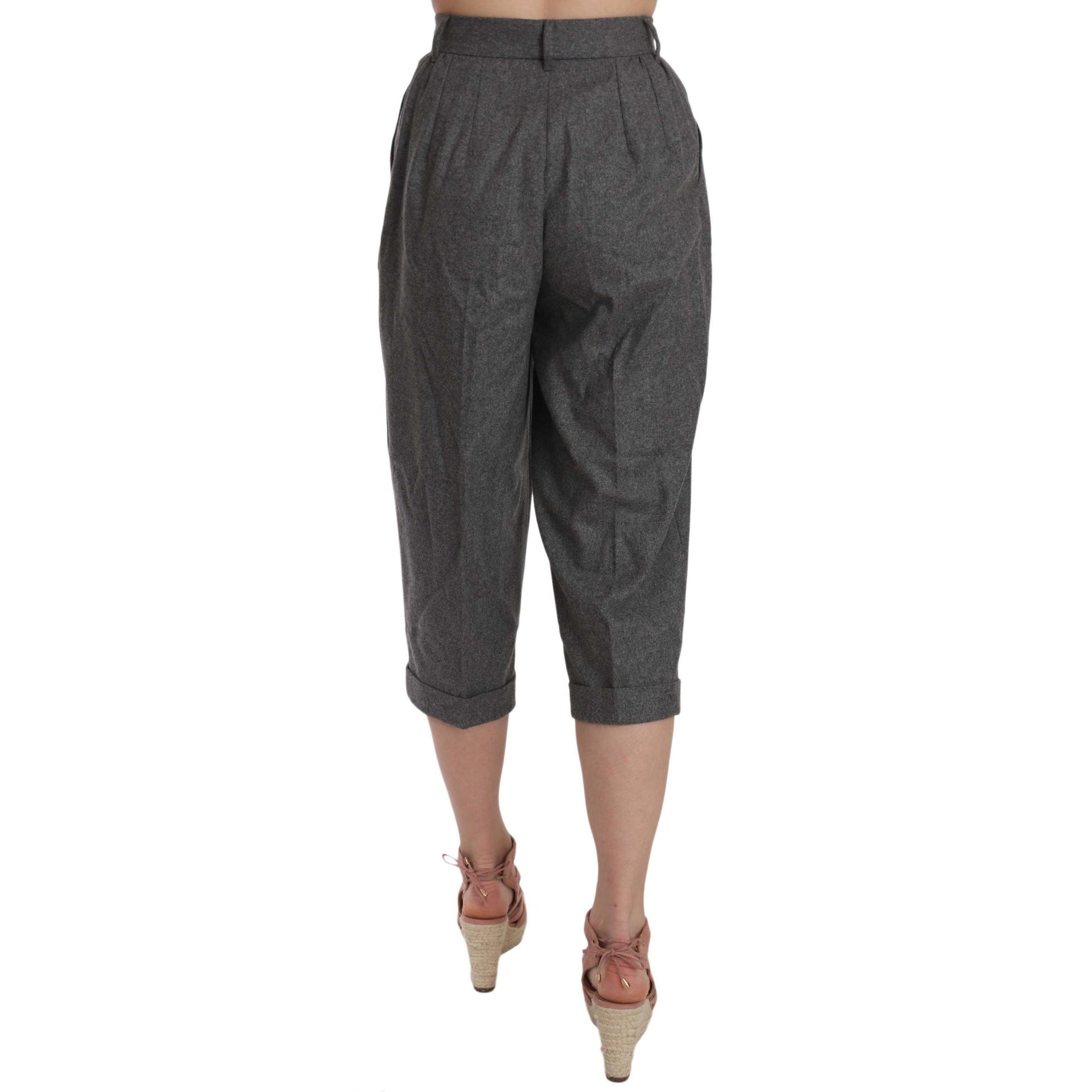 Dolce & Gabbana Wool Cropped Trouser Pleated Pant