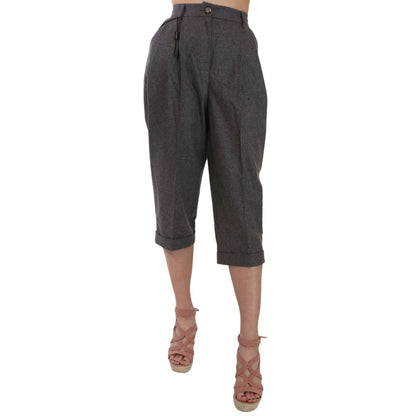 Dolce & Gabbana Wool Cropped Trouser Pleated Pant