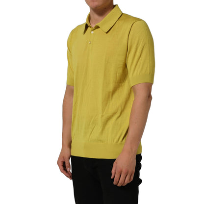 Dolce & Gabbana Yellow Cashmere Short Sleeves Polo T-shirt