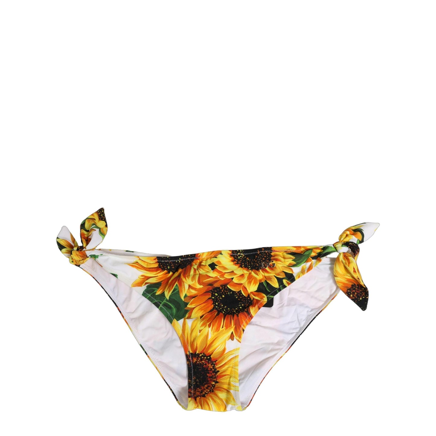Dolce & Gabbana Yellow Nylon Sunflower Bikini Bottom Swimwear