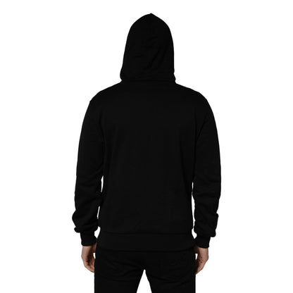 Dolce & Gabbana #dgfamily Black Cotton Hooded Men Sweatshirt Sweater