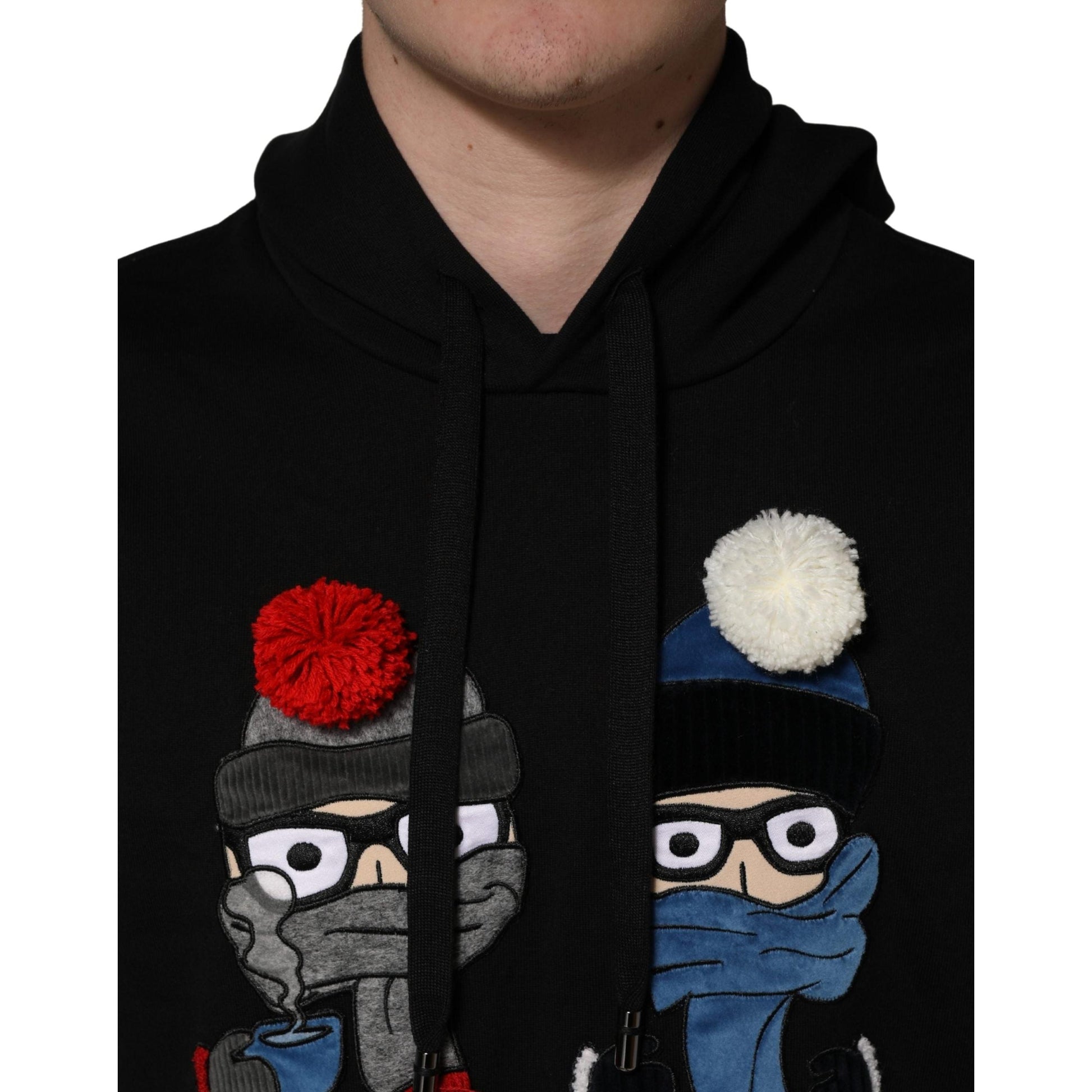 Dolce & Gabbana #dgfamily Black Cotton Hooded Men Sweatshirt Sweater