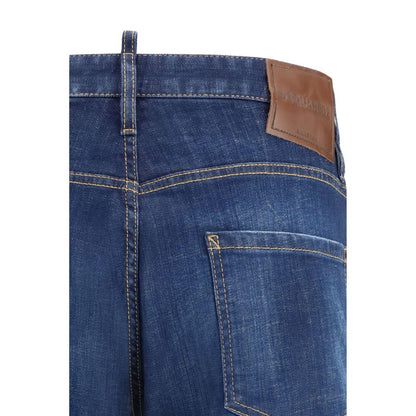 Dsquared² Blue Cotton Slim Fit Jeans