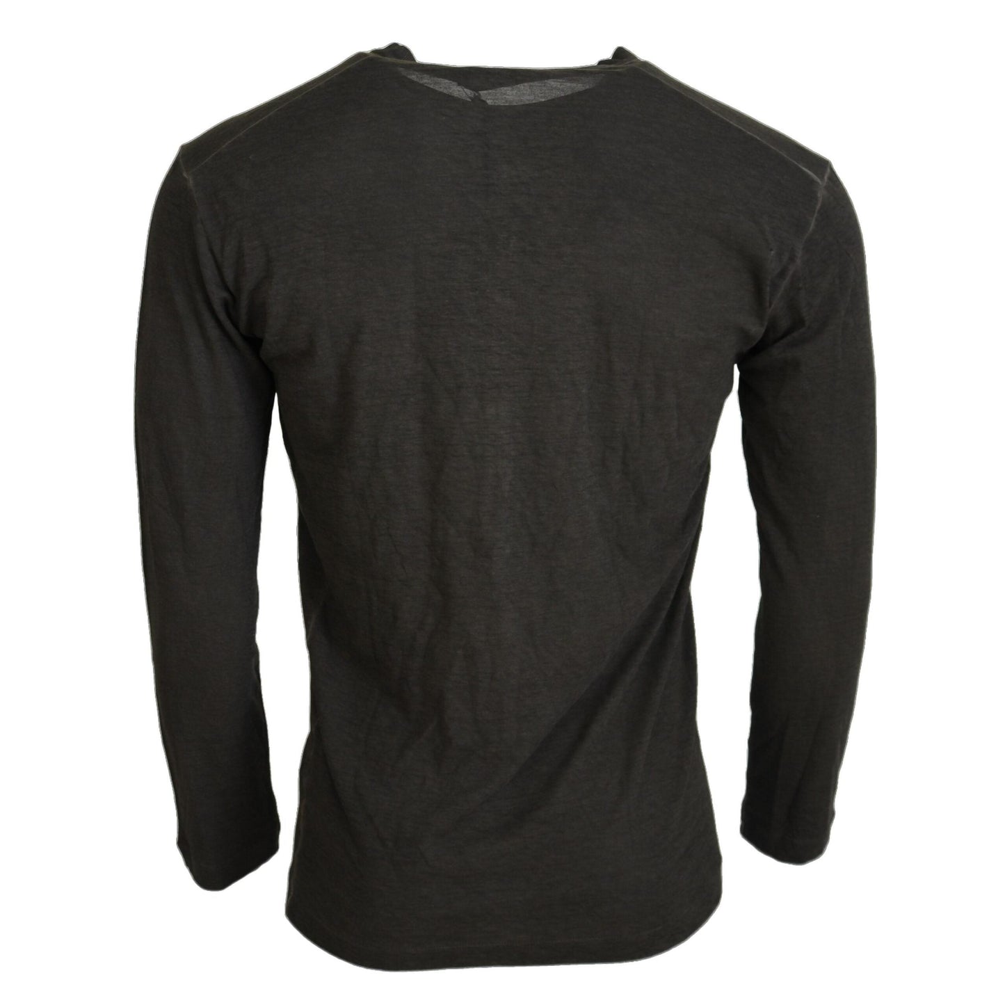 Dsquared² Gray Cotton Linen Long Sleeves Pullover Sweater