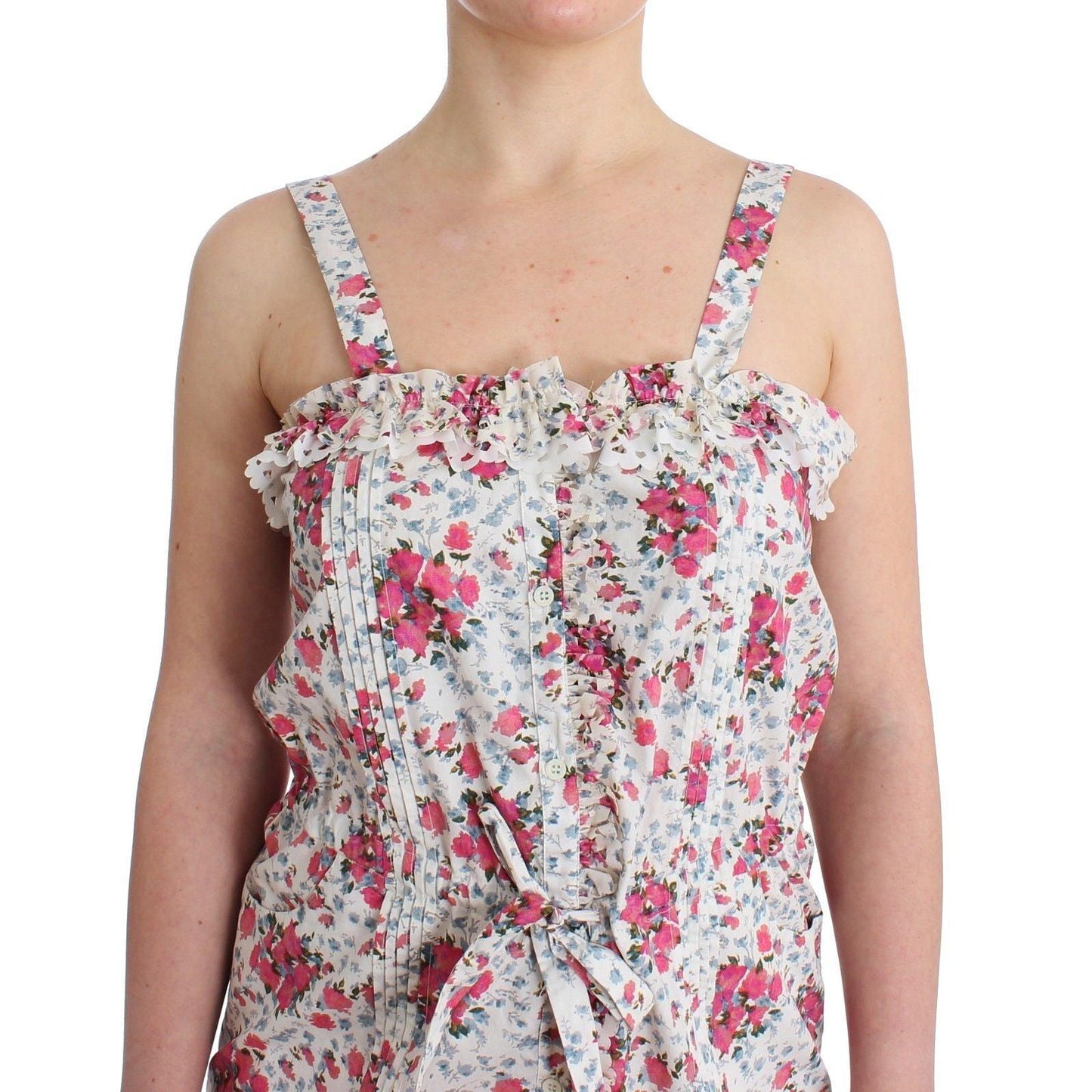 Ermanno Scervino Beachwear Pink Floral Beach Mini Dress Short
