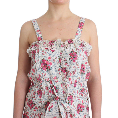 Ermanno Scervino Beachwear Pink Floral Beach Mini Dress Short