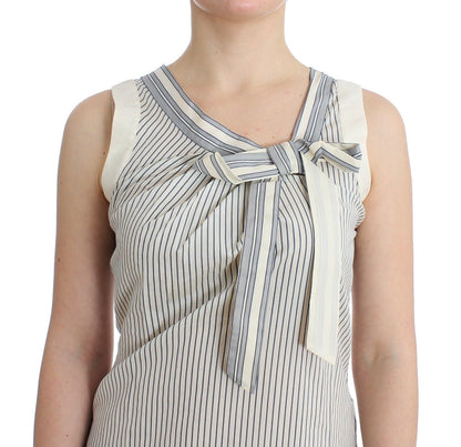 Ermanno Scervino Beachwear Striped Top Blouse Shirt Bow Tank