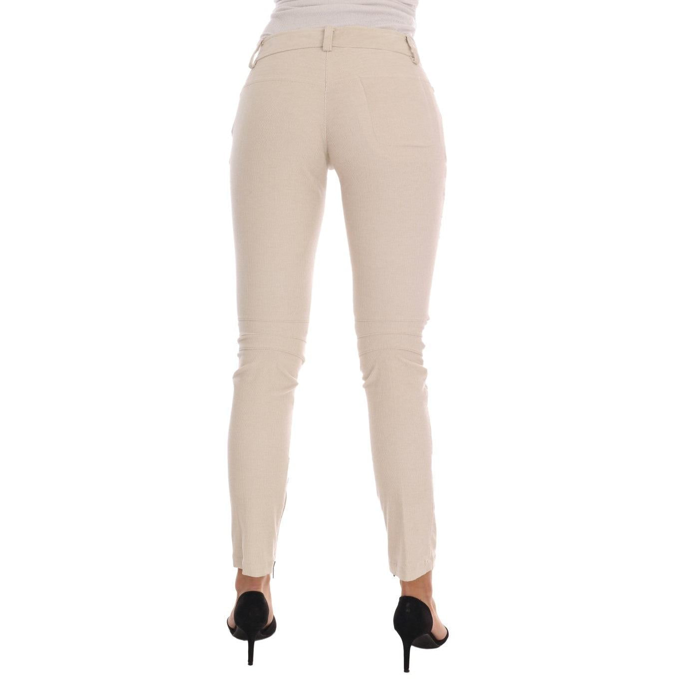 Ermanno Scervino Beige Slim Jeans Corduroy Skinny Pants