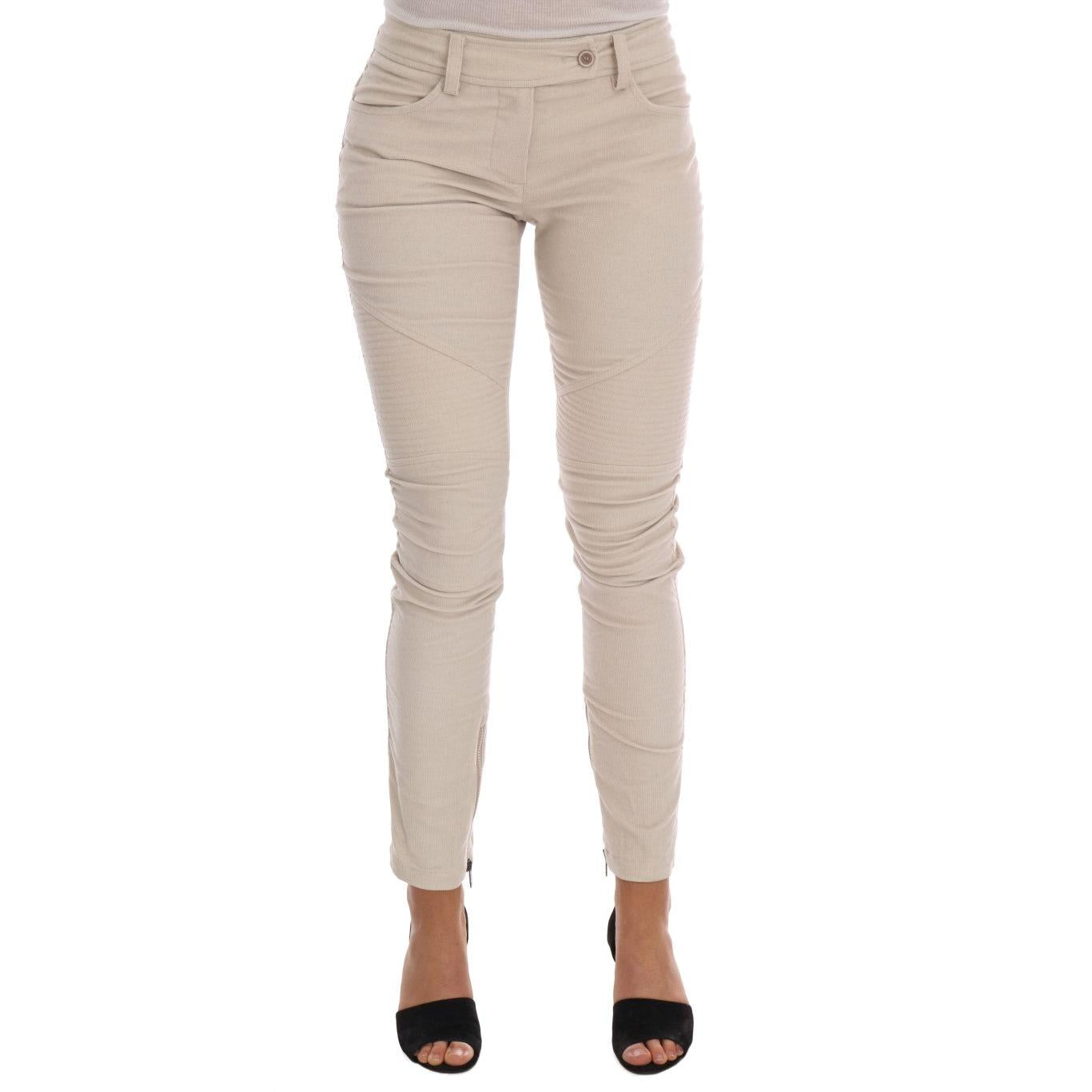 Ermanno Scervino Beige Slim Jeans Corduroy Skinny Pants