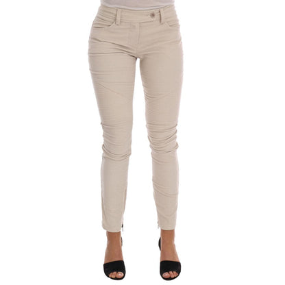 Ermanno Scervino Beige Slim Jeans Corduroy Skinny Pants