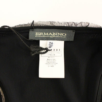 Ermanno Scervino Black Lace Lined Stretch Mini Dress
