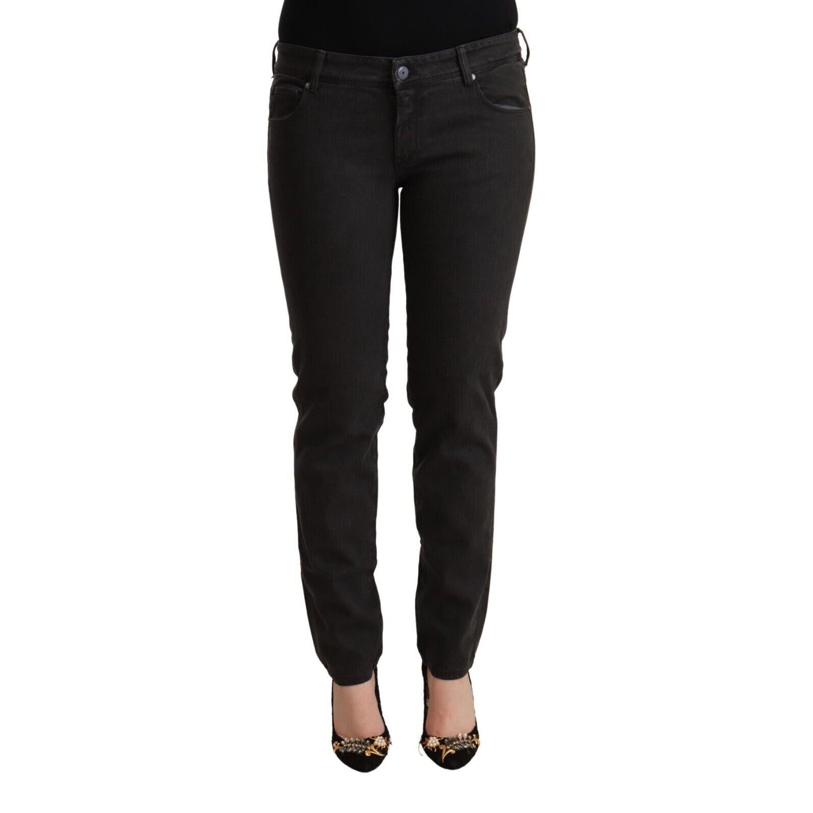 Ermanno Scervino Black Low Waist Skinny Denim Cotton Jeans