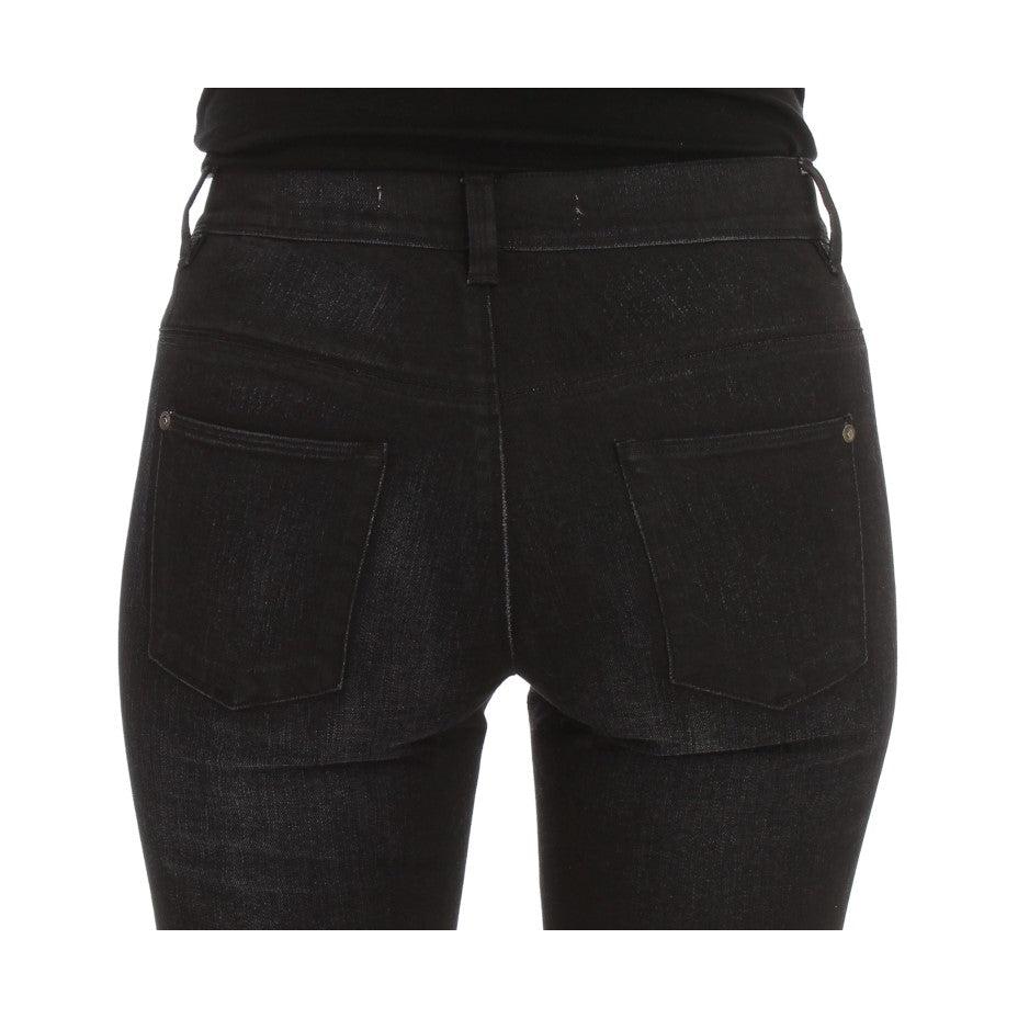 Ermanno Scervino Blue Cotton Blend Slim Fit Bootcut Jeans