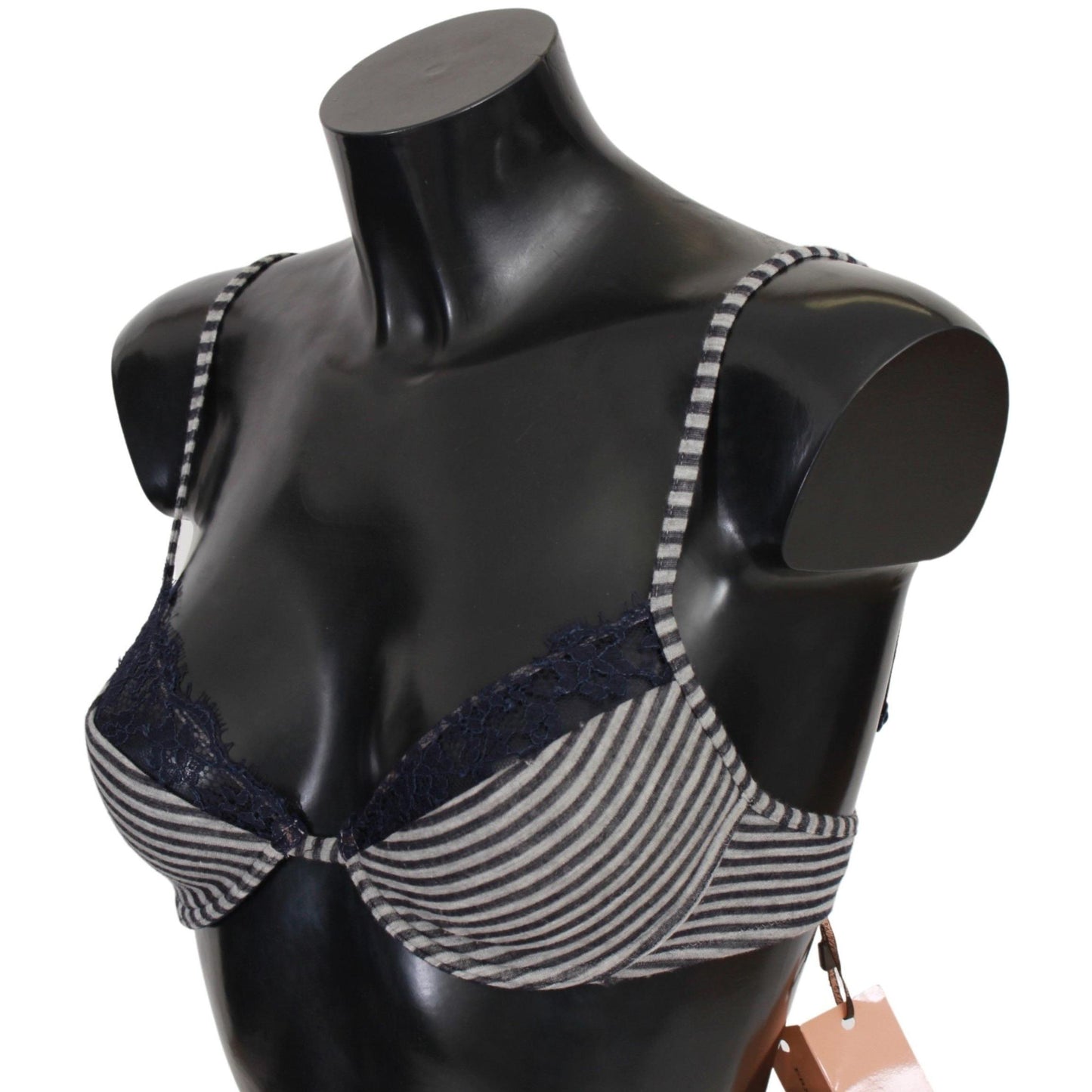 Ermanno Scervino Blue Stripes Lace Reggiseno Bra Underwear
