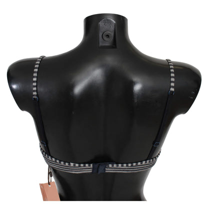 Ermanno Scervino Blue Stripes Lace Reggiseno Bra Underwear