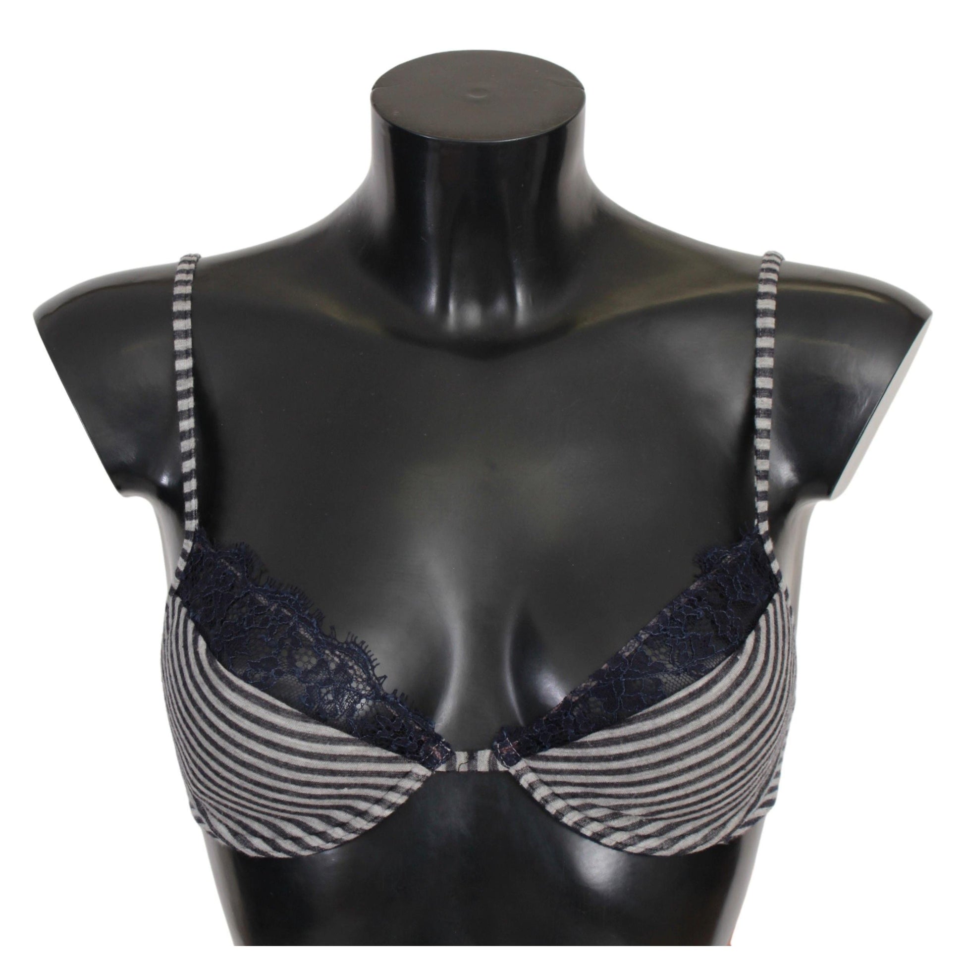 Ermanno Scervino Blue Stripes Lace Reggiseno Bra Underwear