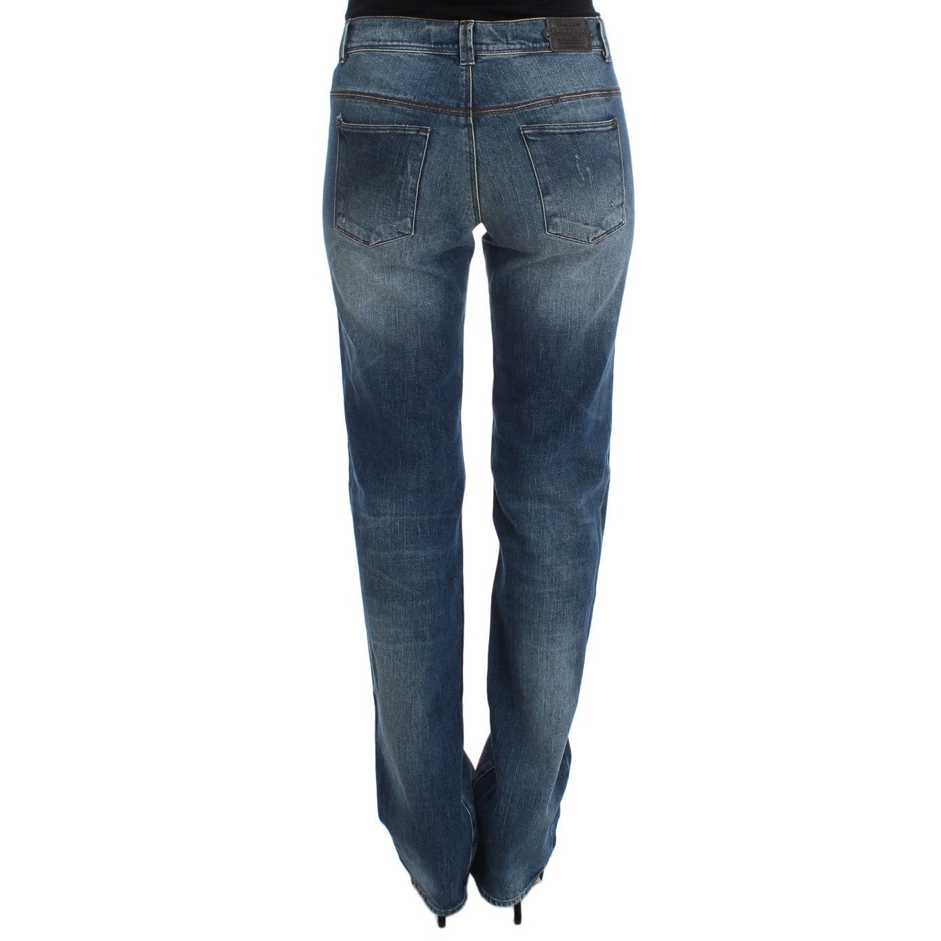 Ermanno Scervino Blue Wash Cotton Blend Slim Fit Jeans