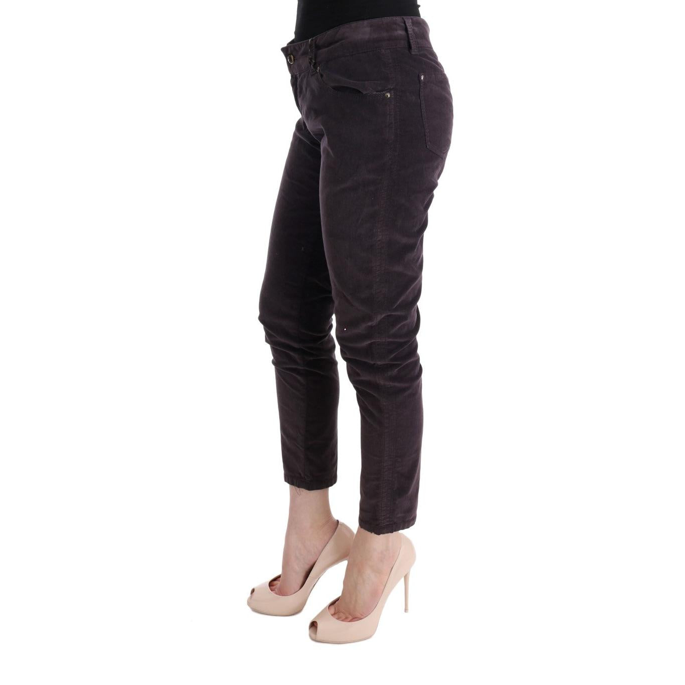 Ermanno Scervino Brown Cotton Cropped Casual Pants