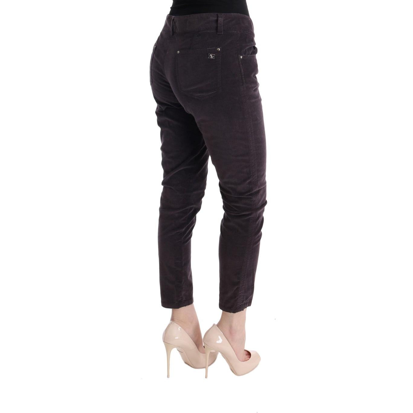 Ermanno Scervino Brown Cotton Cropped Casual Pants