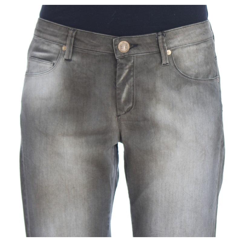 Ermanno Scervino Gray Cotton Blend Loose Fit Boyfriend Jeans
