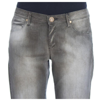 Ermanno Scervino Gray Cotton Blend Loose Fit Boyfriend Jeans