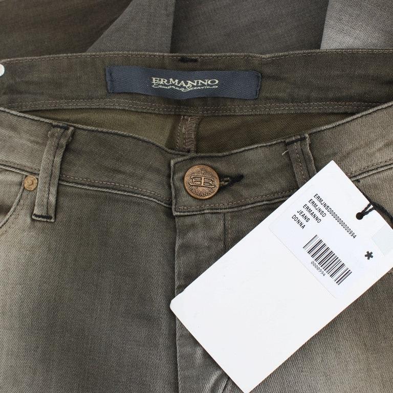 Ermanno Scervino Gray Cotton Blend Loose Fit Boyfriend Jeans