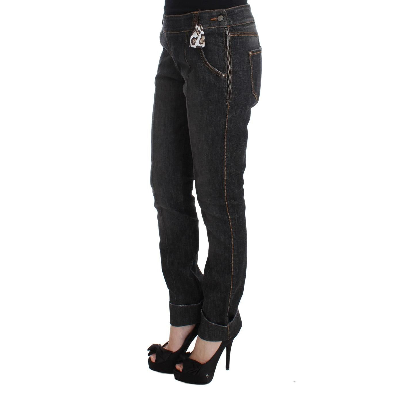 Ermanno Scervino Gray Cotton Slim Fit Denim Jeans