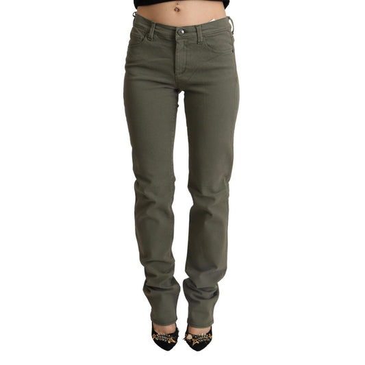 Ermanno Scervino Gray Low Waist Cotton Skinny Denim Trouser Jeans