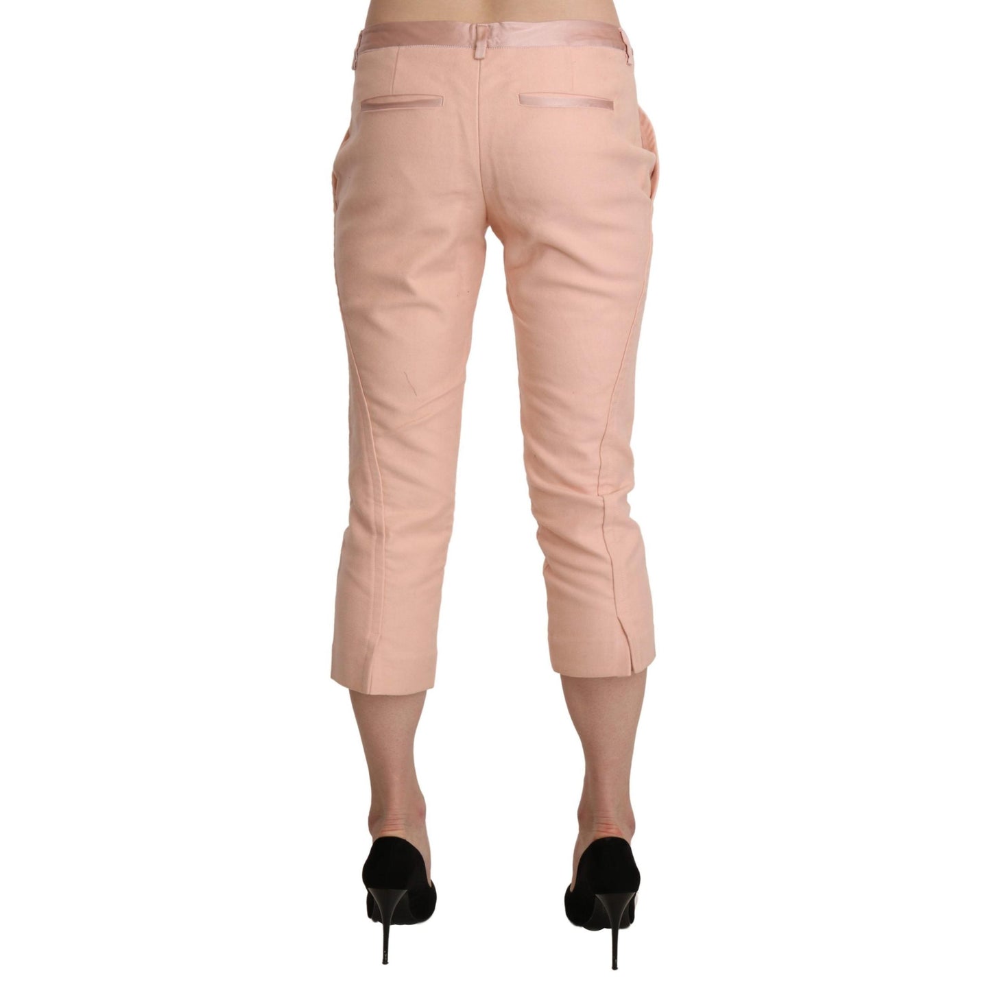 Ermanno Scervino Pink Low Waist Skinny Cropped Capri Pants