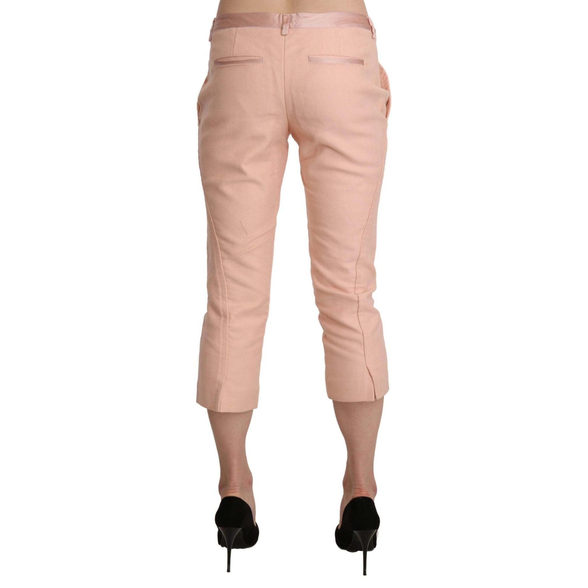 Ermanno Scervino Pink Low Waist Skinny Cropped Capri Pants